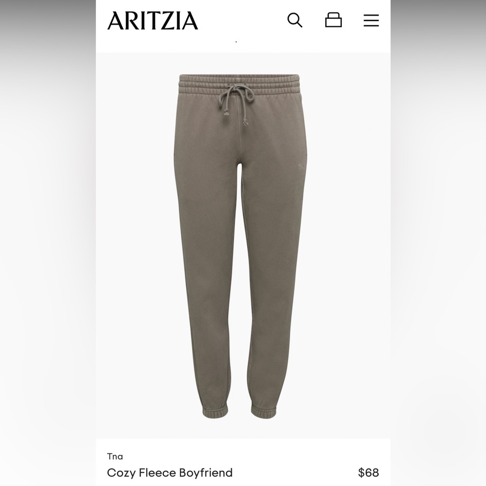 TNA Cozy Fleece Boyfriend Sweatpant sz Small
